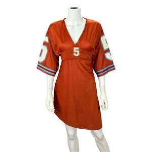 Tag Rag Vintage 90s / Y2K Orange Sports Jersey Dress